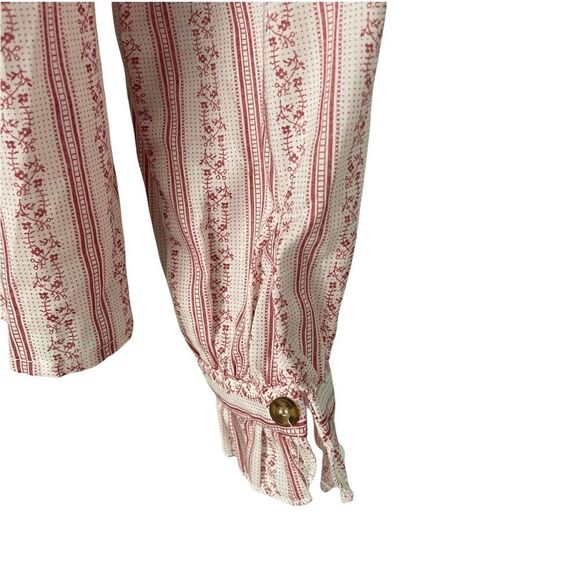 NWT The Korner Front Button Ruffle Cottage Long Sleeve Blouse in Size Small - Picture 10 of 11